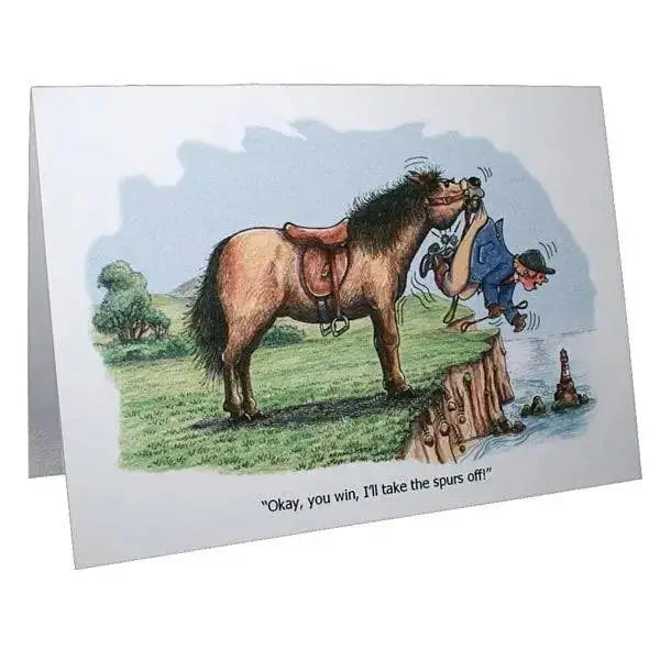 Horses and Ponies Greeting Cards By Armand Foster Take The Spurs Off Gifts Barnstaple Equestrian Supplies