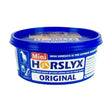 Blue plastic container of horslyx original balancer nutrient rich balancer horse lick for horses