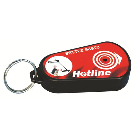 Red and black plastic hotline p20b audible keychain with silver ring for electric fencing p20b audible fence tester