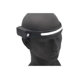 Black hotline explorer head torch with white illuminated cob led band and touch free sensor for hands free use