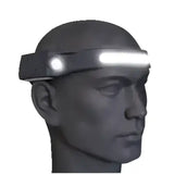 Silver metallic hotline explorer head torch with sleek cob led band and touch free sensor for hands free use