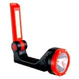 Red and black hotline explorer rechargeable lithium torch foldable led work light with 3000mah battery and solar charging