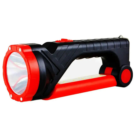 Red and black hotline explorer rechargeable lithium torch with built-in work light and 3000mah lithium battery