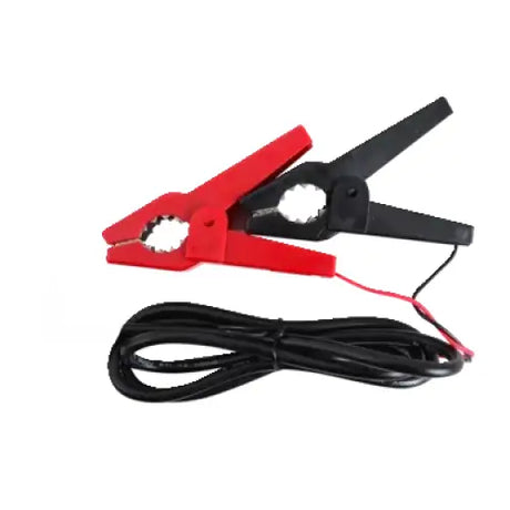 Hotline spare 12volt battery lead with red and black clamps and coiled black cable for shrike energiser use