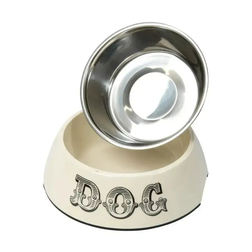 House of Paws Melamine Dog Bowl Cream Medium Dog Bowl