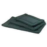 Dark green quilted paws water resistant crate mat with padded rectangular design for comfy pet beds