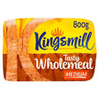 Hovis medium wholemeal bread 800g pack with tasty wholemeal medium slices in yellow and brown wheat packaging