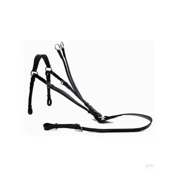 Black leather hunting breastplates with silver hardware and martingale attachment for running martingale use