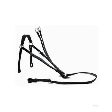 Black leather hunting breastplates with silver hardware and martingale attachment for running martingale use