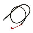 Black braided leather hunting crops plaited with red tip and metal loop end featuring plaited leather thongs