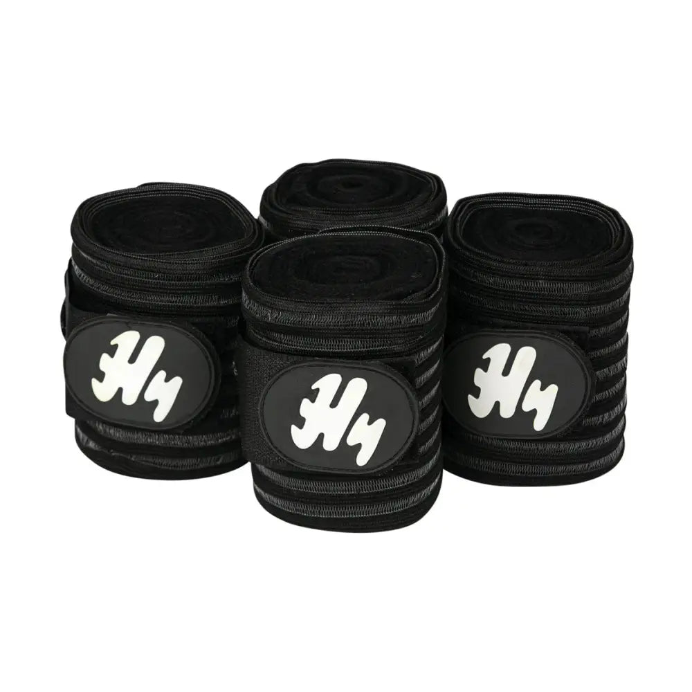 Black hy air flow bandage with white h4 logo on oval patches fully ventilating bandages for airflow