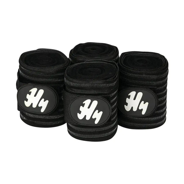 Black hy air flow bandage with white h4 logo on oval patches fully ventilating bandages for airflow