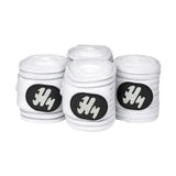 White horse hy air flow bandage rolls with black h logos are fully ventilating bandages for horses