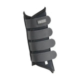 Black hy armoured guard neoprene brushing boots with four adjustable straps and padded superb protective design