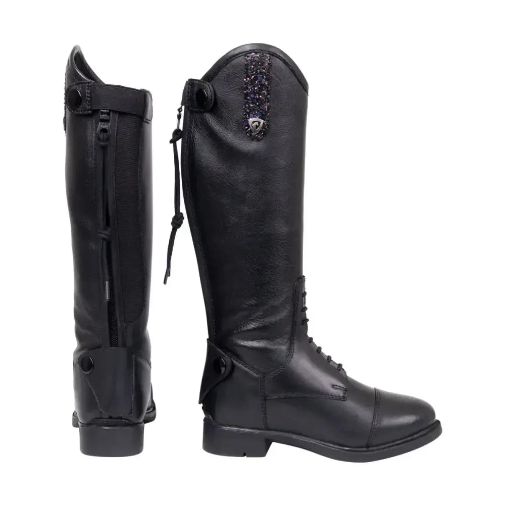 Hy Equestrian Agerola Children's Riding Boot Black/Rainbow Glitter Child 10 Long Riding Boots