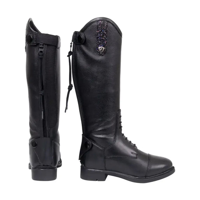 Hy Equestrian Agerola Children's Riding Boot Black/Rainbow Glitter Child 10 Long Riding Boots
