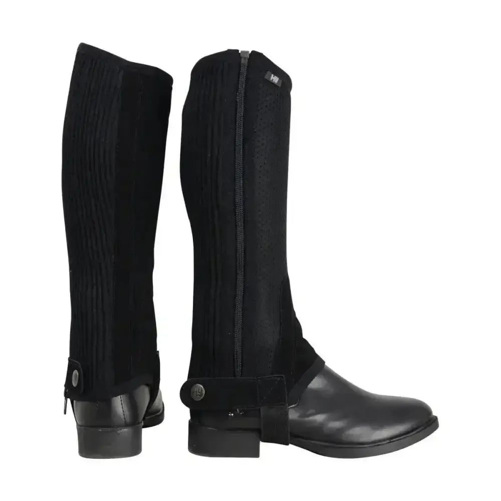 Hy Equestrian Air Mesh Half Chaps Black Extra Small Chaps & Gaiters