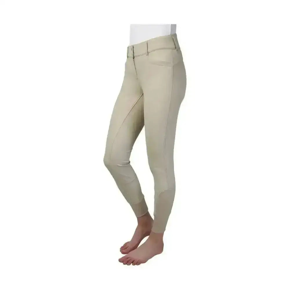 Beige Hy Equestrian Arctic Polar softshell breeches with fitted design and subtle stitching, water repellent equestrian arctic polar pants