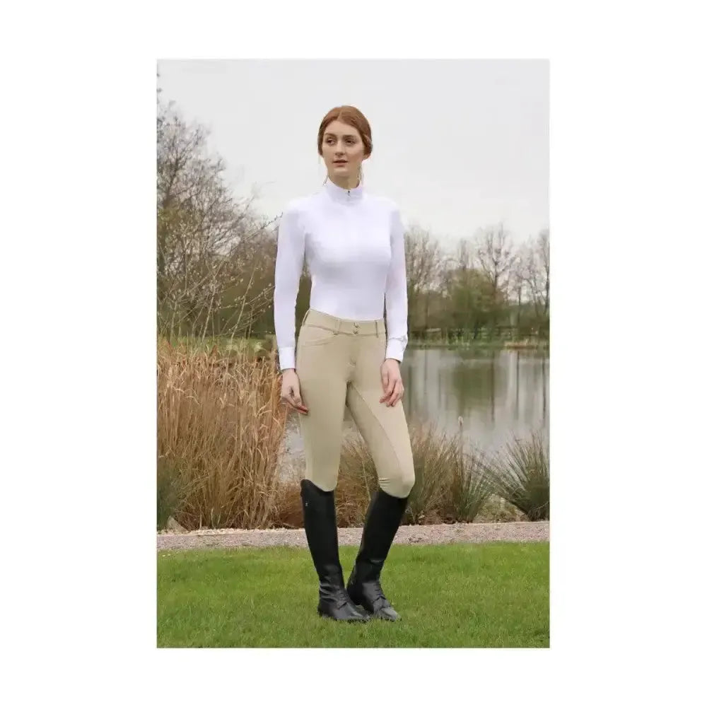 Hy Equestrian Arctic Polar Softshell Breeches Water Repellent Breeches Beige 24" Breeches