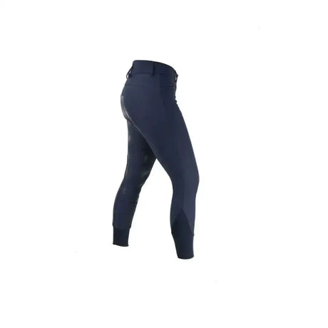 Navy blue hy equestrian arctic softshell ladies breeches with fitted silhouette and reinforced knee panels