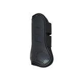 Black hy equestrian armoured guard pro reaction tendon boot with breathable soft perforated hoof protector and velcro straps