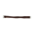 Brown leather soft leather girth with silver metal buckles hy equestrian atherstone girth elasticated both ends