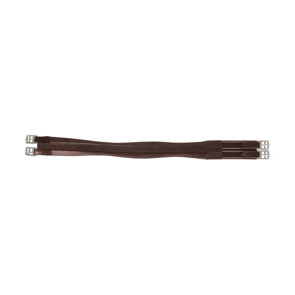 Hy Equestrian Leather Padded Atherstone Girth Elasticated Both Ends Brown 36" Horse Girths Barnstaple Equestrian Supplies