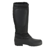 Black knee-high hy equestrian atlantic winter boots with high sided sole and reinforced fabric upper