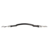 Black rolled leather equestrian balance strap with silver steel clips from hy equestrian for horse tack