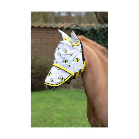 Hy Equestrian Bee Fly Mask With Ears And Detachable Nose Yellow / Black X Full Barnstaple Equestrian Supplies