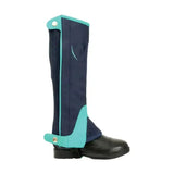 Hy Equestrian Belton Children’s Half Chaps Navy/Teal Large Riding Chaps