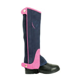 Hy Equestrian Belton Children’s Half Chaps Navy/Pink Large Riding Chaps