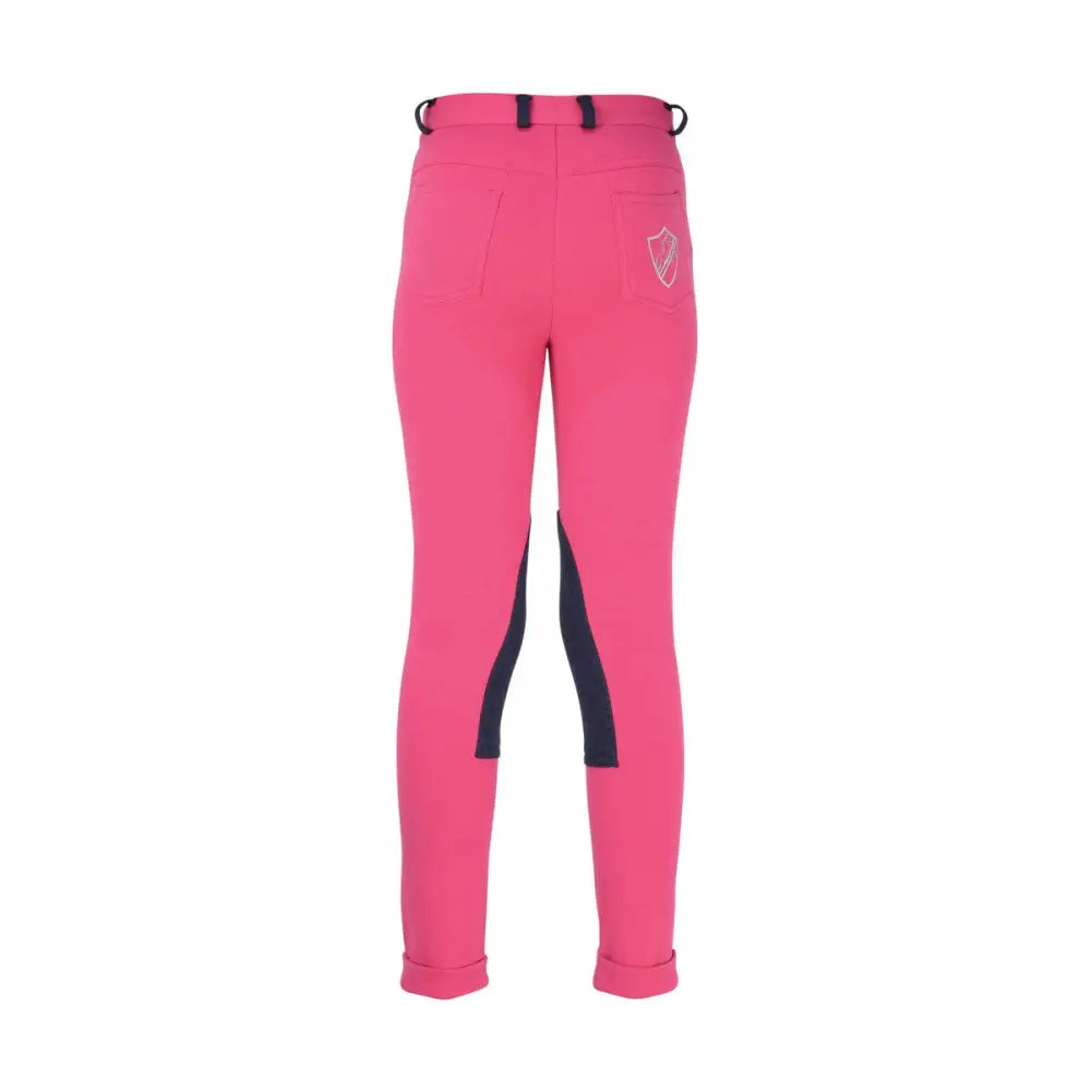 Hy Equestrian Belton Children's Jodhpurs Navy/Pink 18" Jodhpurs Barnstaple Equestrian Supplies