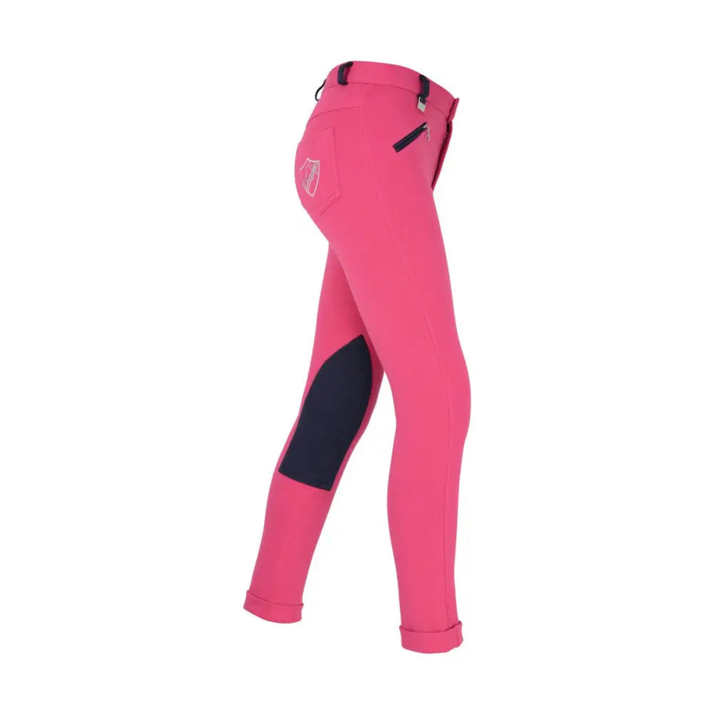 Hy Equestrian Belton Children's Jodhpurs Navy/Pink 18" Jodhpurs Barnstaple Equestrian Supplies