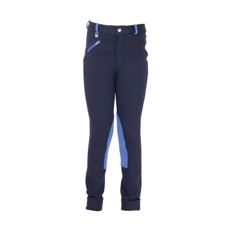 Hy Equestrian Belton Children's Jodhpurs Navy/Teal 18" Jodhpurs Barnstaple Equestrian Supplies