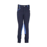 Hy Equestrian Belton Children's Jodhpurs Navy/Teal 18" Jodhpurs