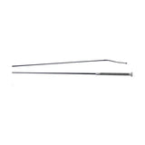 Black equestrian bling schooling whip with textured grip and silver metal ferrule for riding use