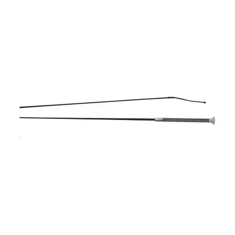 Black equestrian bling schooling whip with textured grip and silver metal ferrule for riding use
