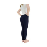 Navy blue high-waisted hy equestrian blizzard children’s softshell riding tights made from softshell material