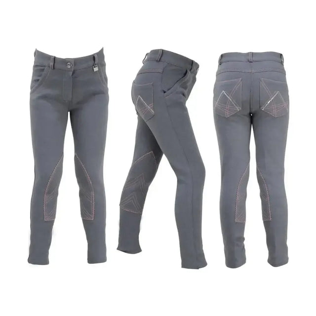 HY Equestrian Bordeaux Children's Jodhpurs Twilight Blue/Silver 18" Jodhpurs
