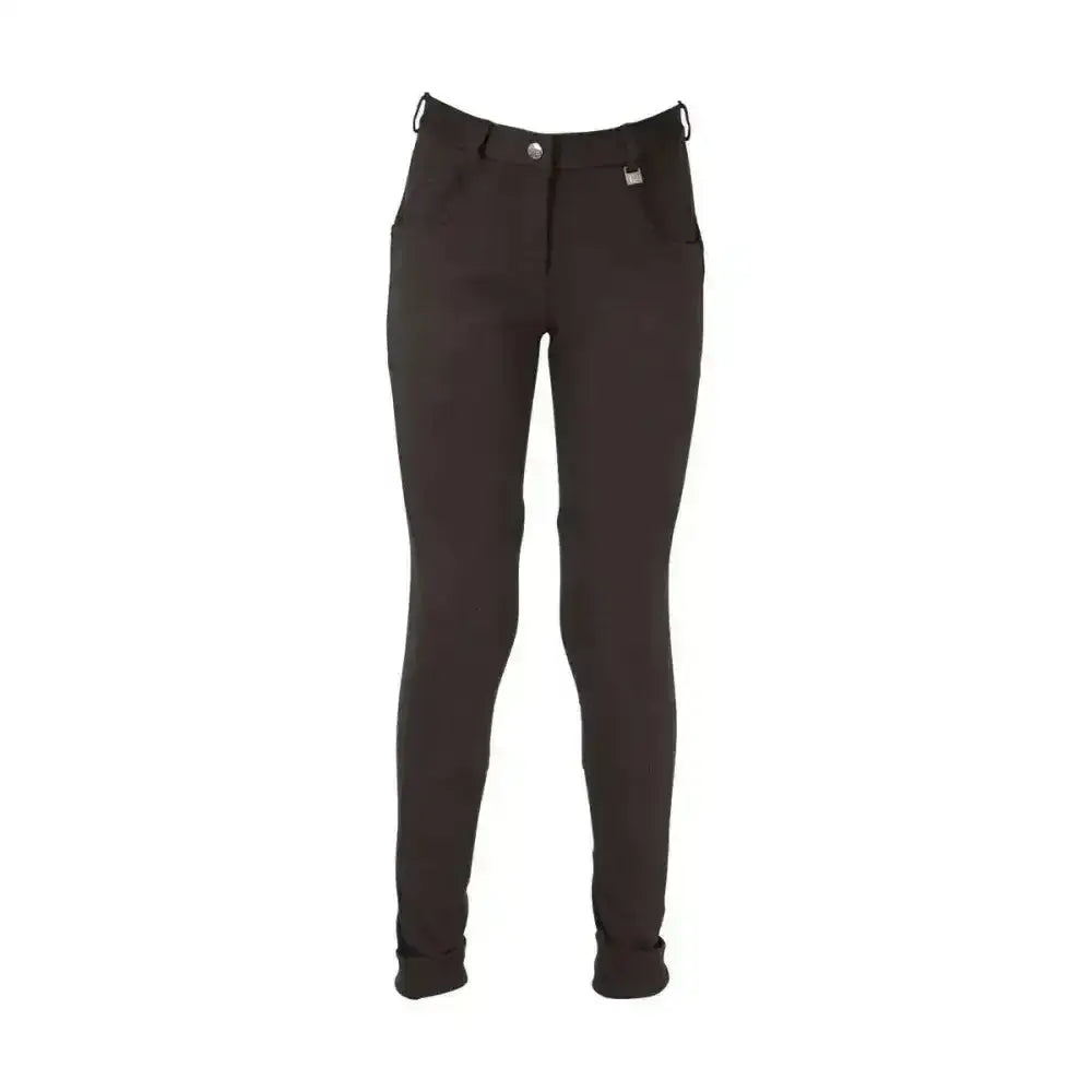 Black burton childrens jodhpurs with sleek fit and subtle stitching traditional hy equestrian riding pants