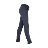Navy blue fitted burton childrens jodhpurs with smooth stretchy fabric and subtle stitching from traditional hy equestrian