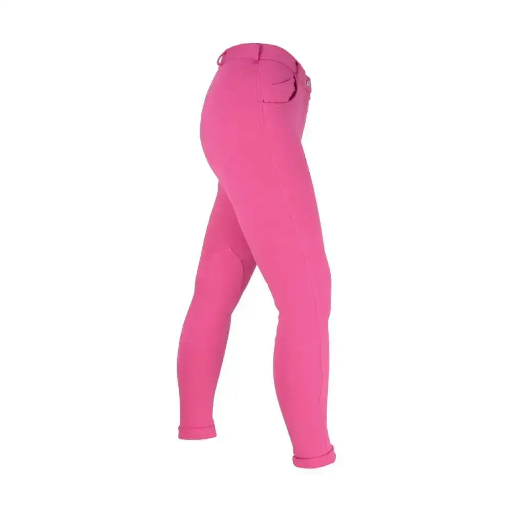 Bright pink equestrian burton ladies riding pants with sleek fit and subtle stitching perfect as traditional jodhpur