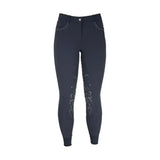 Black HY Equestrian Chester ladies breeches with silver swirls and studded pockets perfect for breeches dazzle look