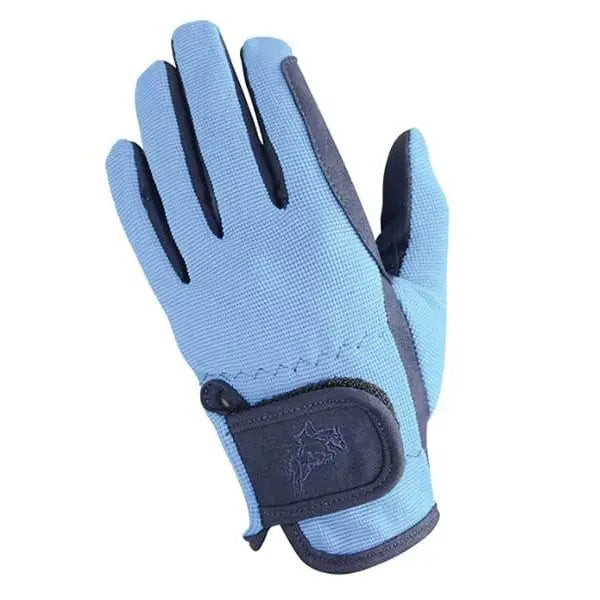 Hy Equestrian Children's Every Day Two Tone Riding Gloves Navy/Sky Blue Child Small Riding Gloves Barnstaple Equestrian Supplies