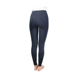 Black hy equestrian childrens selah competition riding tights with high waistband in smooth stretchy material