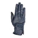 Hy Equestrian Children's Shimmer Riding Gloves Navy with Navy/Silver Diamantes Child X Small Riding Gloves