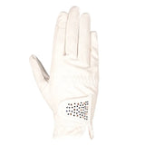 Hy Equestrian Children's Shimmer Riding Gloves White with Navy/Rose Gold Diamantes Child X Small Riding Gloves