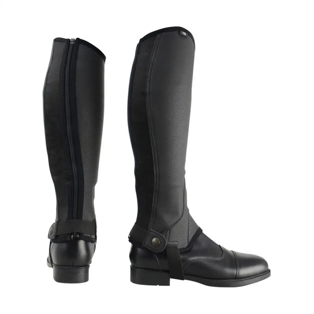 Hy Equestrian Children's Synthetic Combi Leather Chaps Black Childs Large Riding Chaps Barnstaple Equestrian Supplies