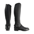 Back view of black hy equestrian kids synthetic combi leather chaps with zipper and adjustable ankle strap